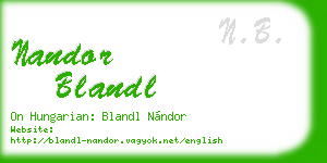 nandor blandl business card
