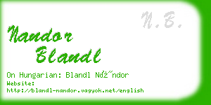nandor blandl business card